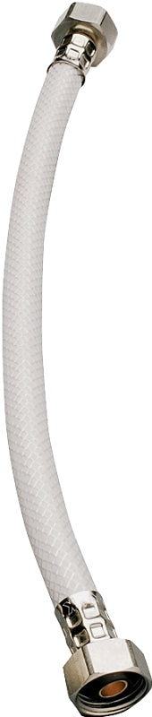 Plumb Pak EZ Series PP23884 Sink Supply Tube, 1/2 in Inlet, FIP Inlet, 1/2 in Outlet, FIP Outlet, Vinyl Tubing, 16 in L