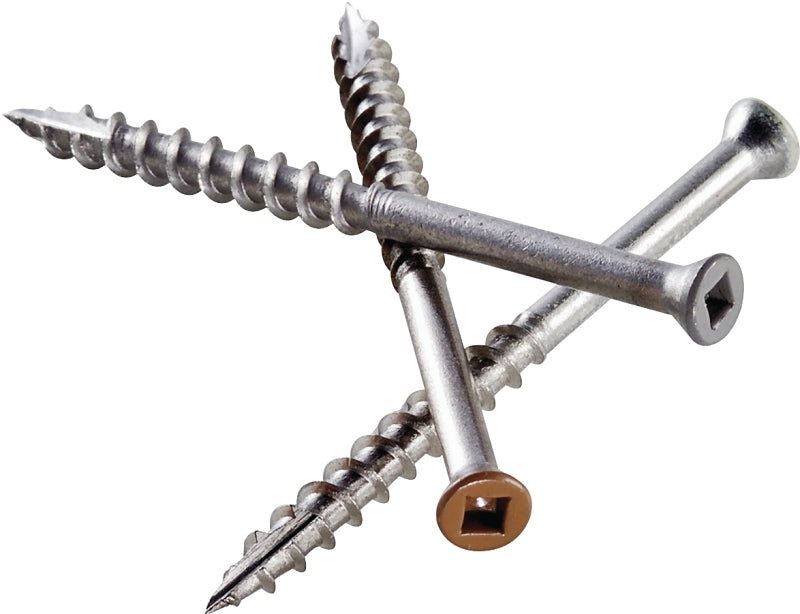 Simpson Strong-Tie S07C162FBP Deck Screw, #7 Thread, 1-5/8 in L, Coarse Thread, Trim Head, Square Drive, 135/PK