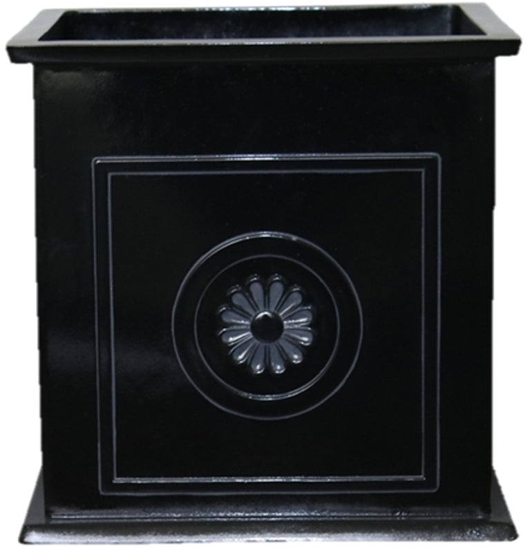 Southern Patio CMX-042426 Planter, 16 in H, 16 in W, 16 in D, Square, Floral Medallions Design, Ceramic/Resin Composite