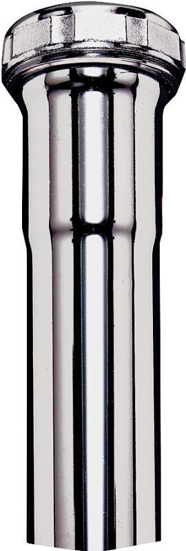 Plumb Pak PP20226 Pipe Extension Tube, 1-1/4 in, 12 in L, Slip-Joint, Brass, Chrome
