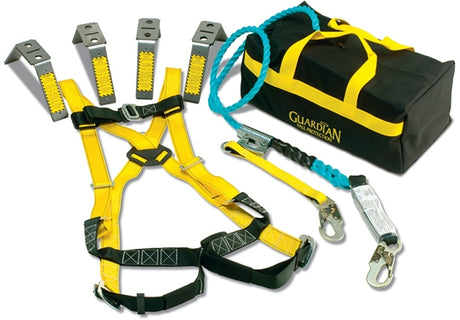 Qualcraft 00725 Sack of Safety Kit, Includes: 25 ft Vertical Lifeline Assembly with Shock Absorber