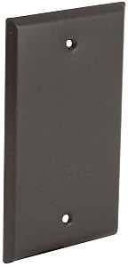 Hubbell 5173-2 Cover, Blank, Flat, 4-17/32 in L, 2-25/32 in W, 1-Gang, Metal, Bronze, Powder-Coated, 50/CT