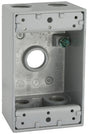 Hubbell 5322-0 Weatherproof Box, 18.3 cu-in, 5-Outlet, 1-Gang, Powder-Coated, Aluminum, Gray