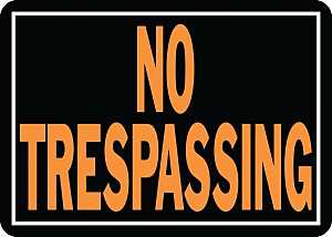 Hy-Ko Hy-Glo Series 804 Identification Sign, 9-1/4 x 14 in Dimensions, Rectangular, NO TRESPASSING, Black Background, Pack of 12