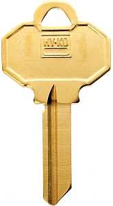 Hy-Ko 11010BW6 Key Blank, Brass, Nickel, For: Baldwin Cabinet, House Locks and Padlocks, BW6 Key Number, Pack of 10