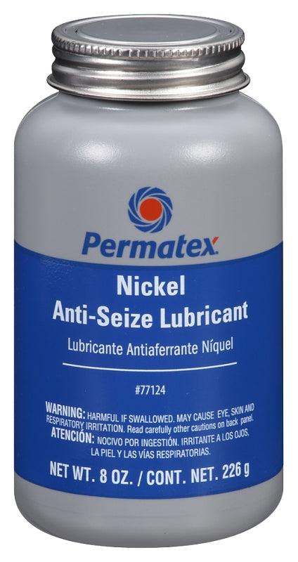 Permatex 77124 Lubricant, Graphite, Mineral Oil, Nickel Base, Silver, 8 oz Bottle, Paste