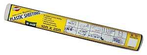 Warp's 6CH10 Poly Film, 6 mil Thick, 25 ft L, 10 ft W, Clear, Pack of 4