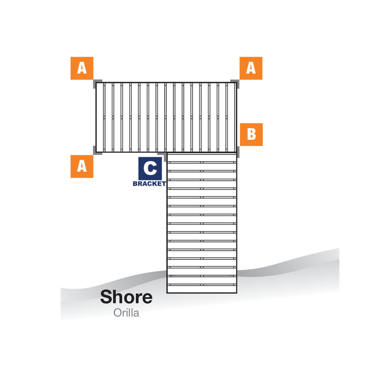 Tommy Docks Gray Steel Inside Corner Bracket