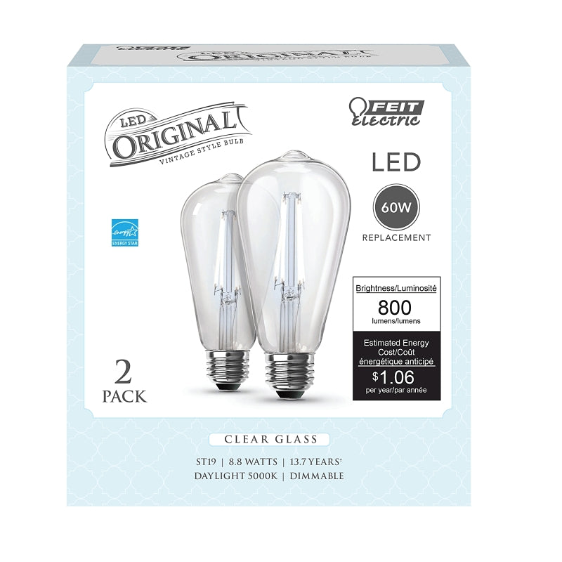 BULB LED ST19 DL CLEAR 5K 60W