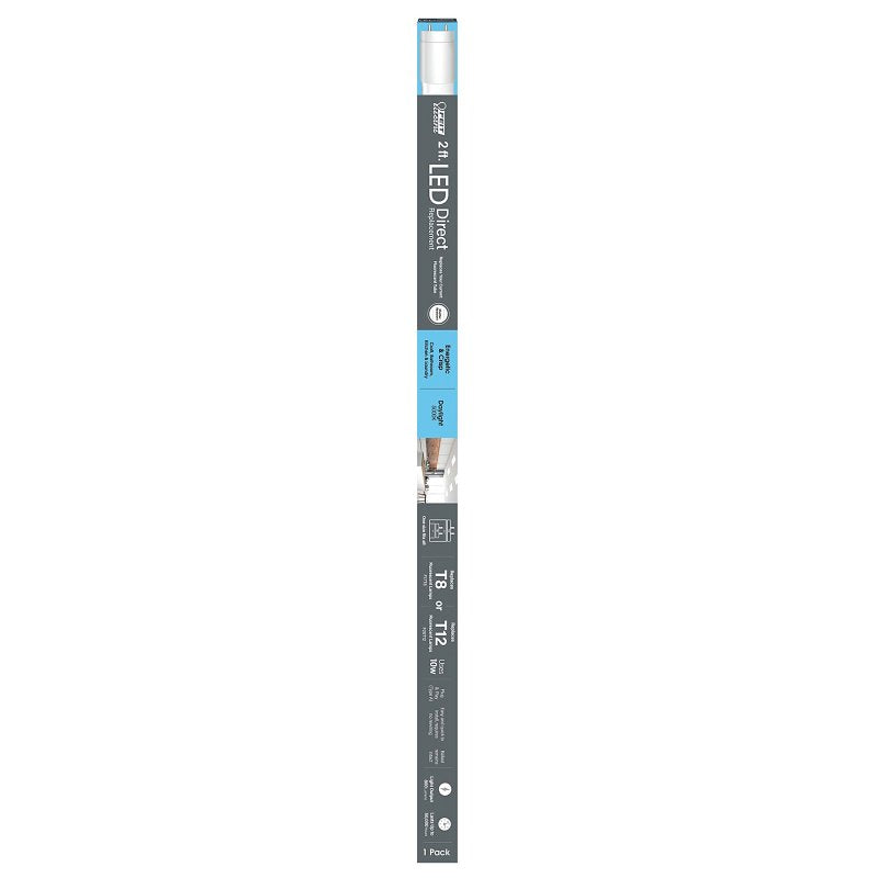 Feit Electric T24/850/LEDG2 Plug and Play LED Light Bulb, Linear, T8, T12 Linear Lamp, G13 Lamp Base, Frosted