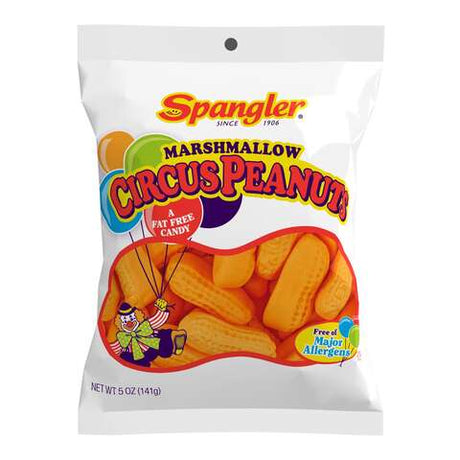 Spangler Marshmallow Circus Peanuts Banana Candy 5 oz, Pack of 12