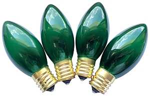 Hometown Holidays 19295 Light Bulb, 7 W, Intermediate Lamp Base, Incandescent Lamp, Transparent Green Light, Pack of 20