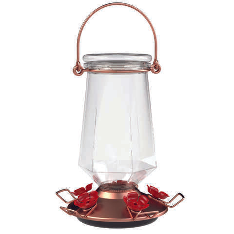 Perky-Pet Hummingbird 28 oz Glass/Metal/Plastic Nectar Feeder 5 ports, Pack of 2
