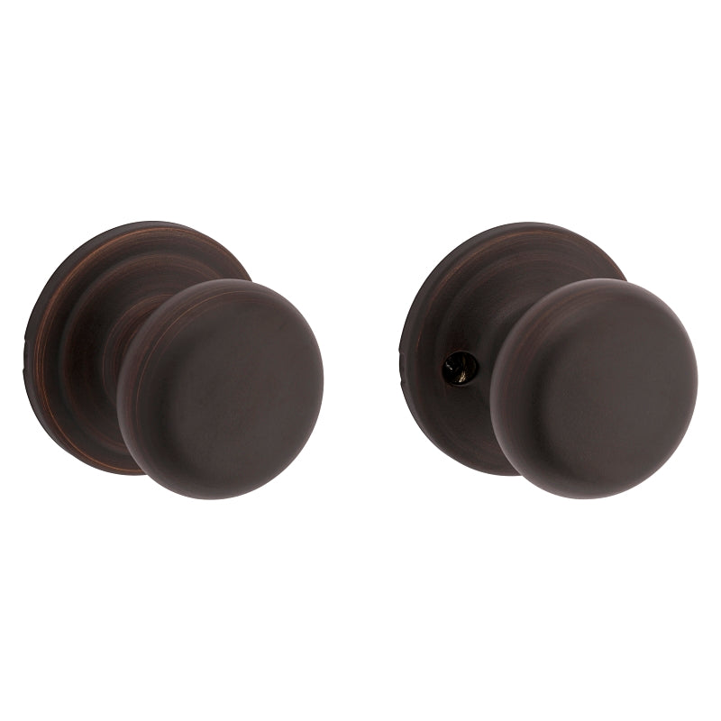 Kwikset 720J 11PCP6AL Passage Knob, Juno, Mushroom, 2-5/8 in H x 2-5/8 in W Dimensions, Zinc, Venetian Bronze