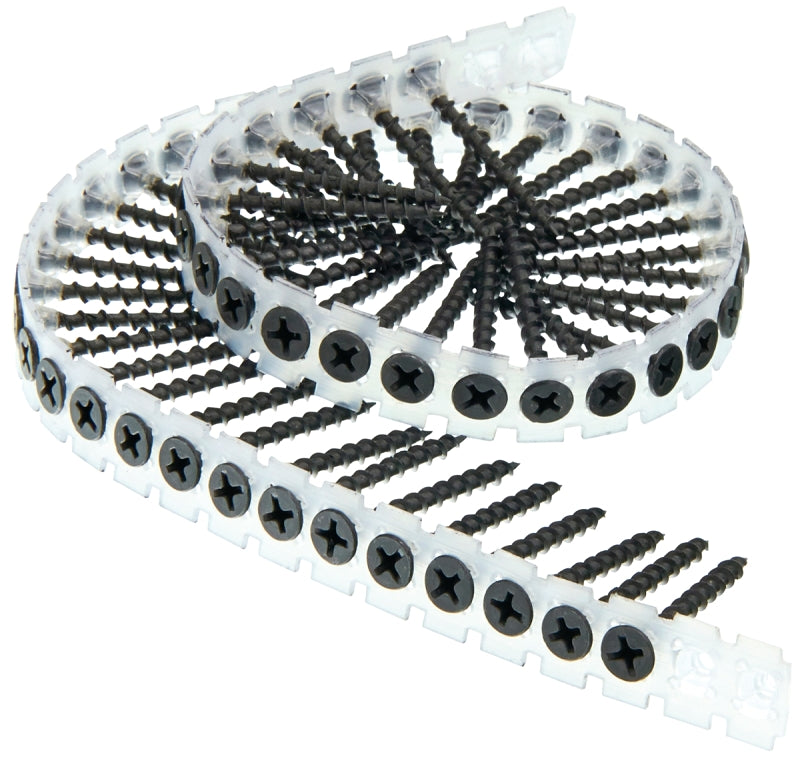 Senco 06A Series 06A125PB Screw, Gray, #6 Thread, 1-1/4 in L, Bugle Head, #2 Drive, Steel, Phosphate, 4000/PK