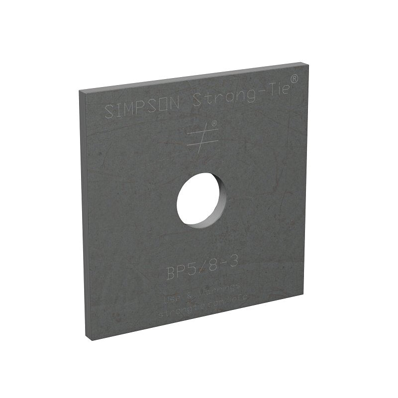 Simpson Strong-Tie BP 5/8-3 Bearing Plate, 3 ga Gauge, Steel, Pack of 50