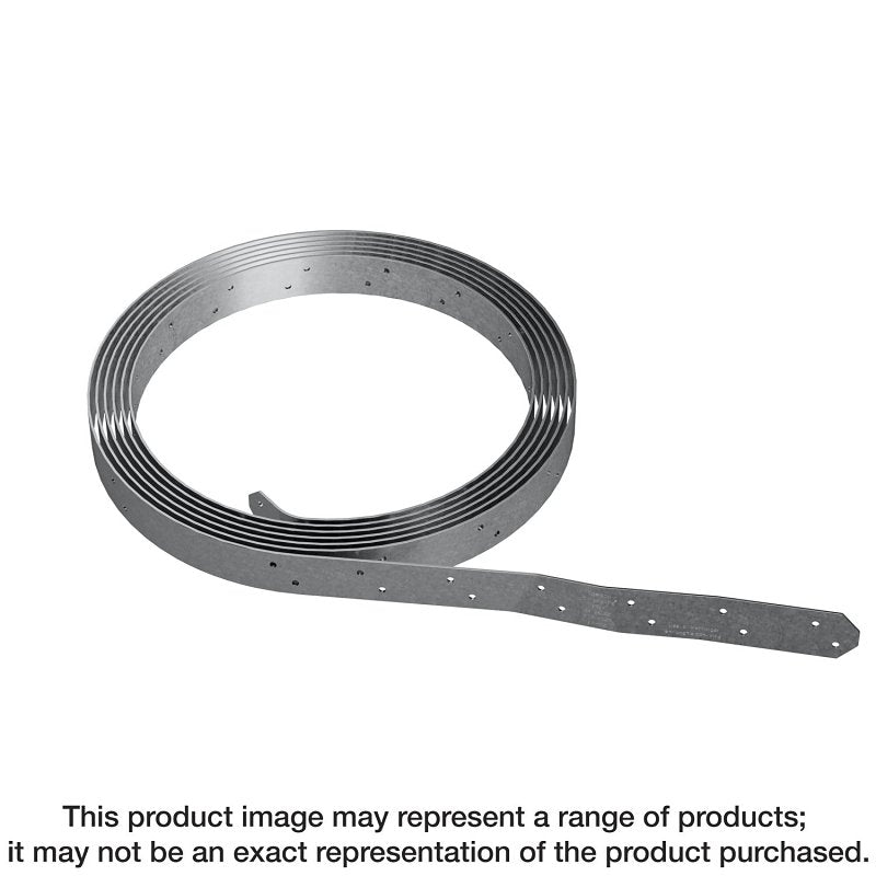 Simpson Strong-Tie CS CS22-R Coiled Strap, 25 ft L, 1-1/4 in W, Steel, Galvanized, Fastening Method: Nail, Pack of 4
