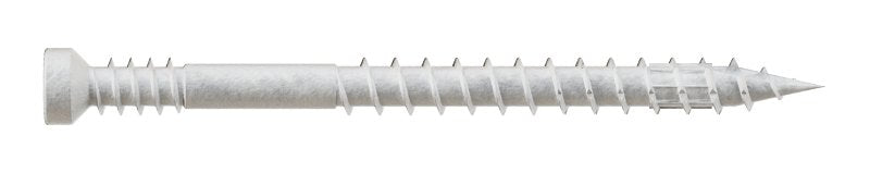 Simpson Strong-Tie FT07200R100W Screw, #7 Thread, 2 in L, Serrated Thread, Trim Head, 6-Lobe Drive, Saw Tooth Point