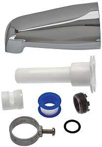 Danco 88702 Tub Spout, 3 in L, 5 in W, 8 in H, Metal, Chrome Plated