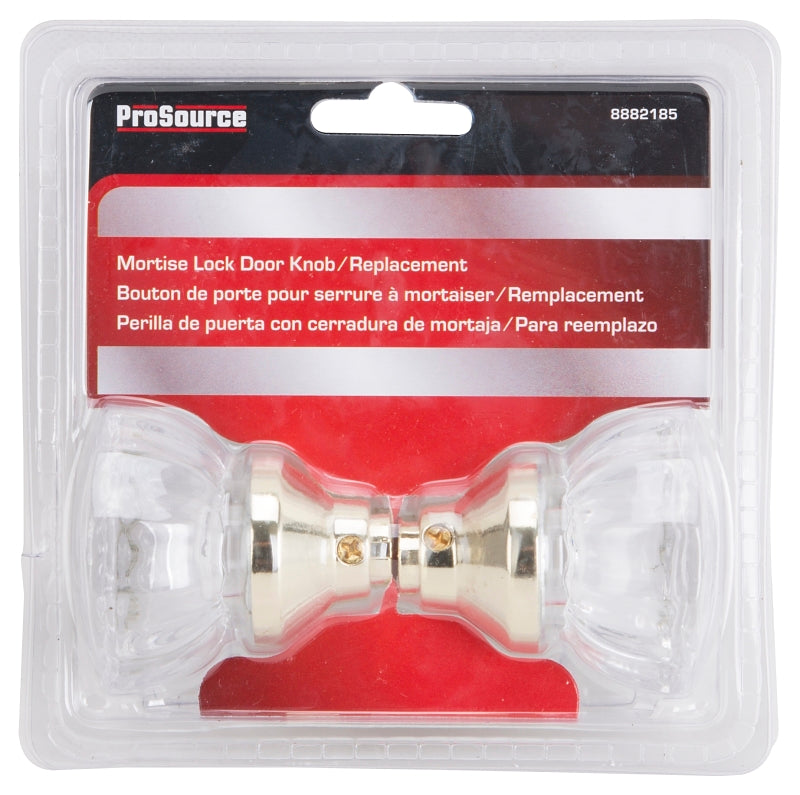 ProSource 7296510-3L Door Knob Set, Crystal Glass