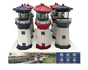 Boston Harbor 26150 Lighthouse, Ni-Mh Battery, 1-Lamp, LED Lamp, Polyresin Plastic Fixture, Battery Included: Yes, Pack of 9