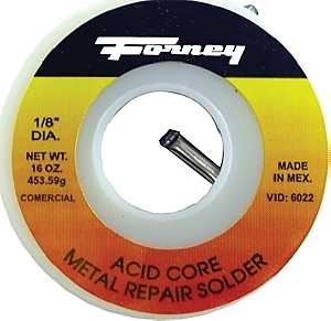 Forney 38102 Solder, 8 oz, Solid, Silver/White, 491 deg F Melting Point