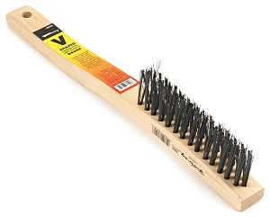Forney 70522 Scratch Brush, 0.014 in L Trim, Carbon Steel Bristle, 1-1/4 in W Brush, 13-3/4 in OAL