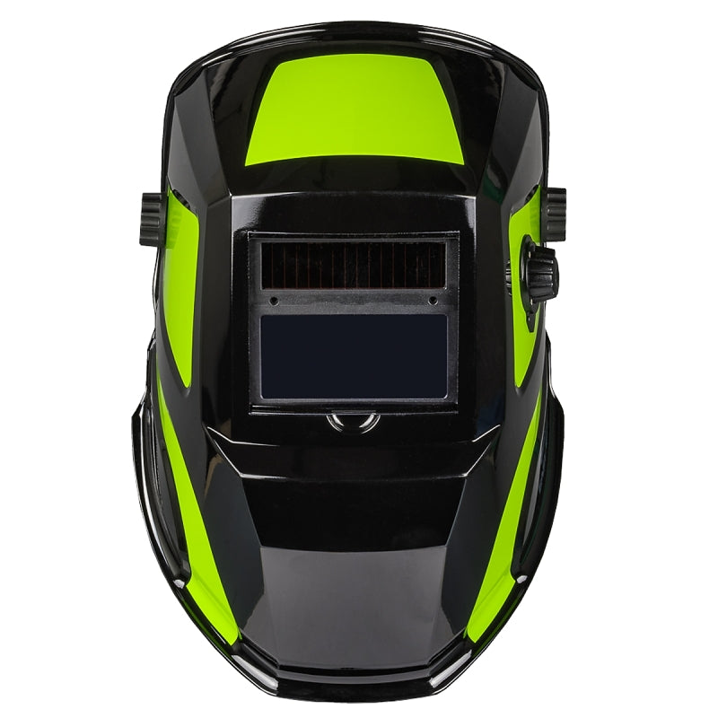 Forney Easy Weld Velocity Series 55732 ADF Welding Helmet, 3-Point Ratchet Harness Headgear, UV/IR Lens, Black/Green