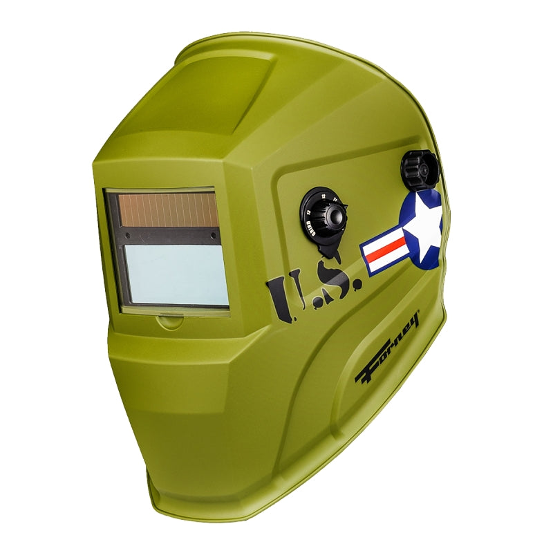 Forney Valor Series 55861 ADF Welding Helmet, Dual Crown Strap Headgear, UV/IR Lens, 3.62 x 1.65 in Viewing, Olive