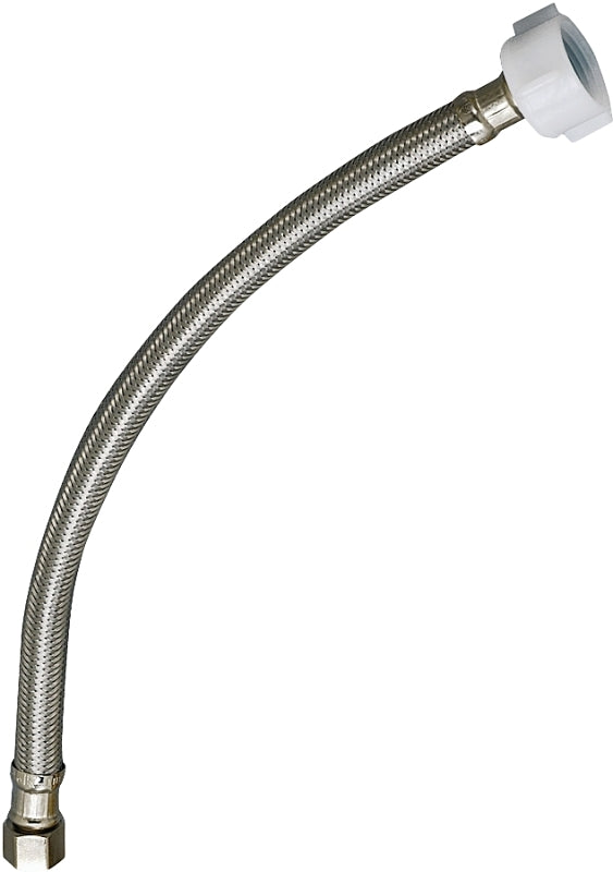 Plumb Pak EZ Series PP23843 Toilet Supply Tube, 1/2 in Inlet, Compression Inlet, 7/8 in Outlet, Ballcock Outlet, 12 in L