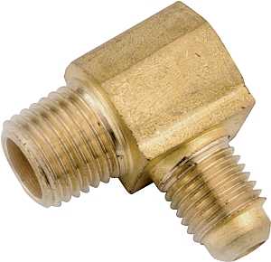 Anderson Metals 754049-0806 Reducing Tube Elbow, 1/2 x 3/8 in, Flare x Male, 90 deg Angle, Brass, 750 psi Pressure, Pack of 5