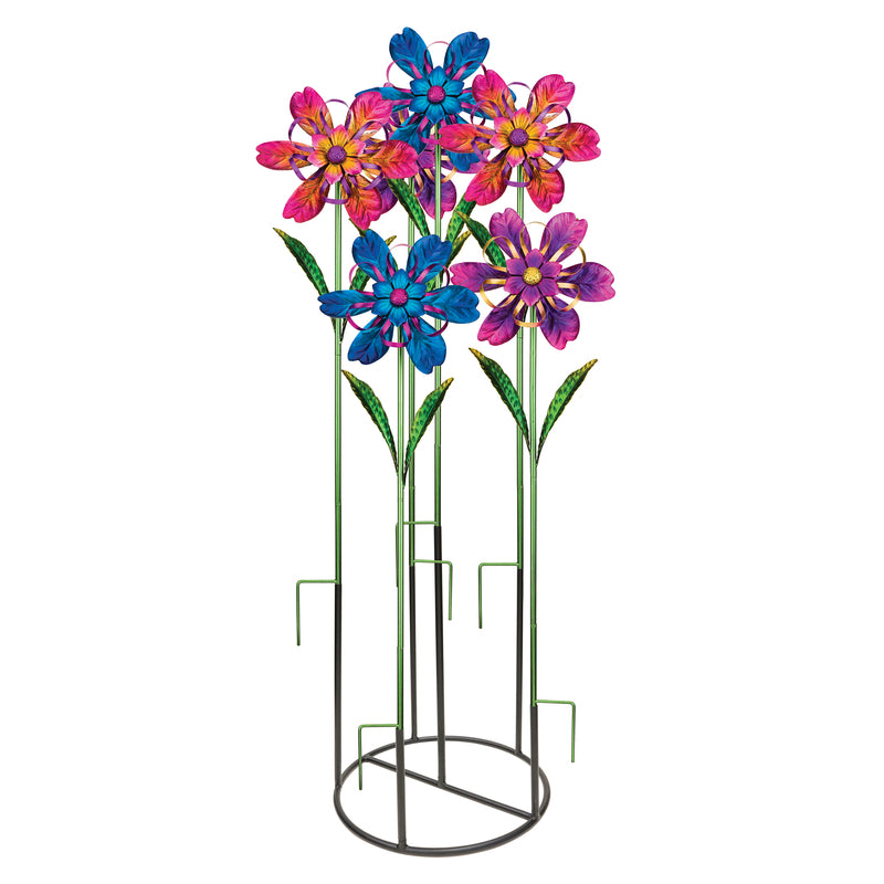 Regal Art & Gift Assorted Metal 36 in. H Flower Ribbon Garden Stake Spinner, Pack of 12