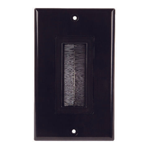 Monster Just Hook It Up Black 1 gang Plastic Home Theater Brush Wall Plate 1 pk