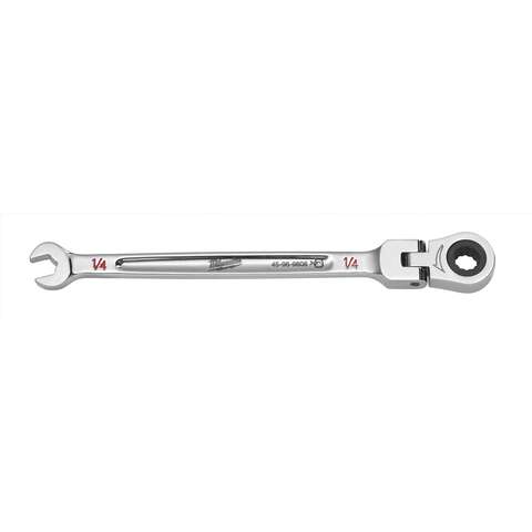 Milwaukee 1/4 in. X 1/4 in. 12 Point SAE Flex Head Combination Wrench 5.28 in. L 1 pc