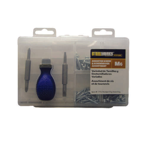 HILLMAN Assorted Hex/Slotted Flat Head Assorted Screw and Driver Assortment 1 pk