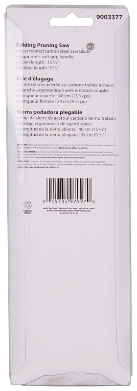 Landscapers Select FL81-180F Pruning Saw, Steel Blade, 8 TPI, TPR Handle