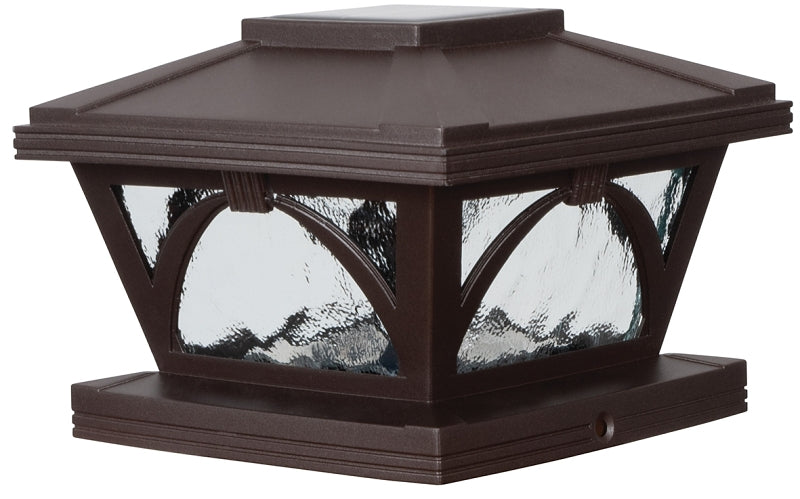 Boston Harbor 26088 Solar Fence Post Cap Light, Glass/Plastic, Bronze