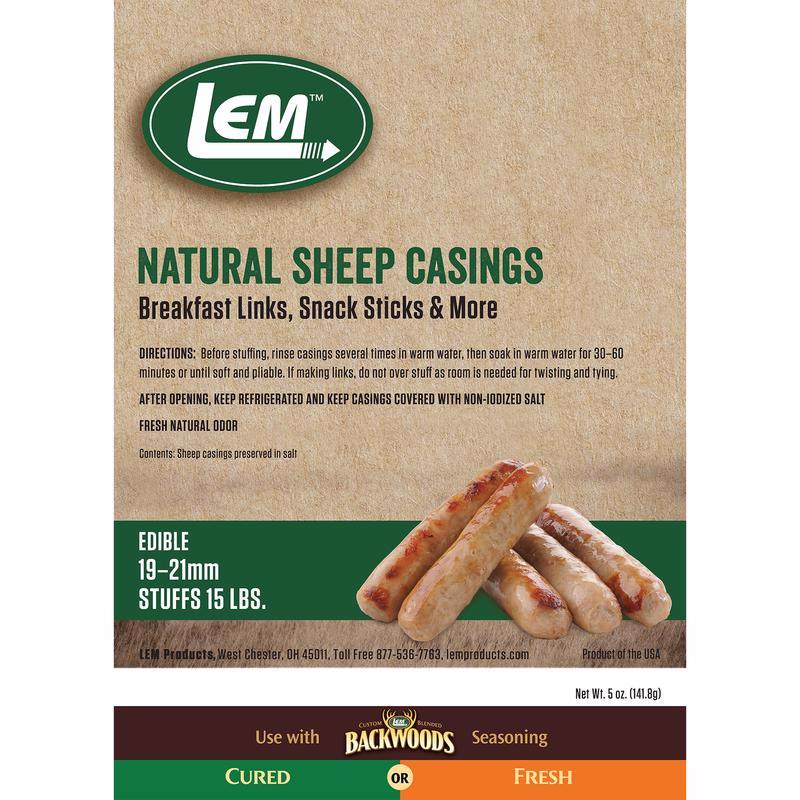 LEM Sheep Sausage Casings 5 oz Bagged, Pack of 6