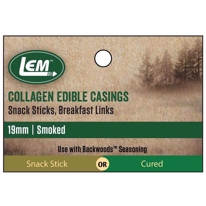 LEM Mahogany Smoked Edible Collagen Casing 16 lb Pegged, Pack of 6