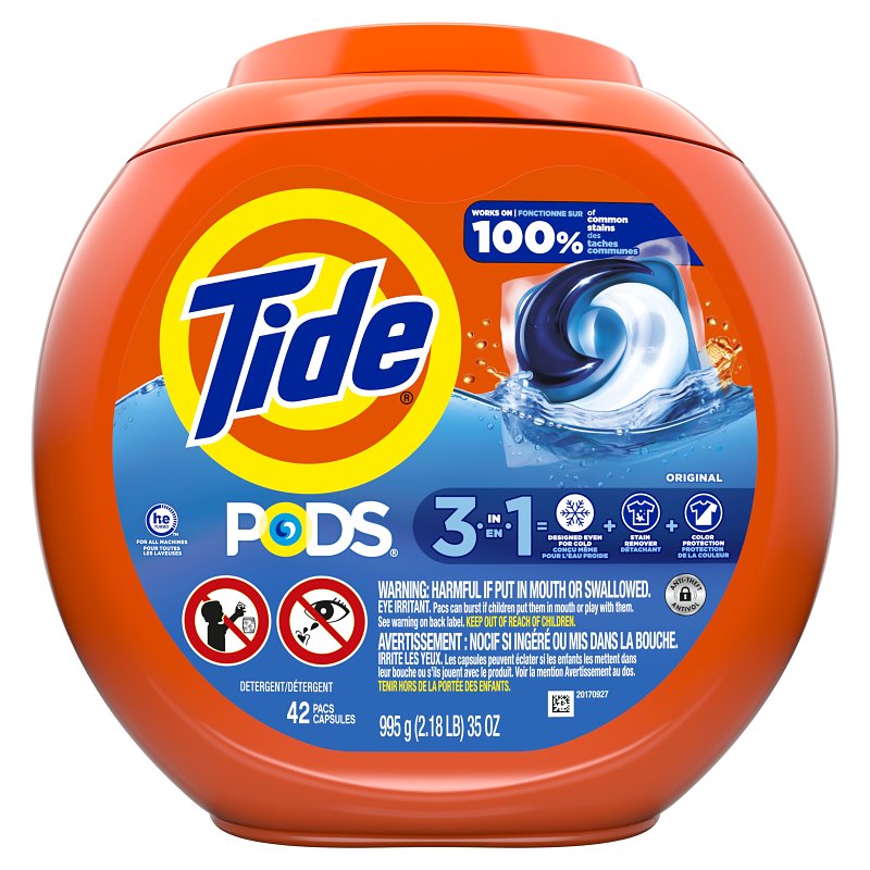 Tide Pods Series 995 Laundry Detergent, 42, Liquid, Original, Pack of 4