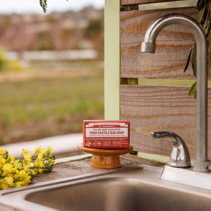 Dr. Bronner's Organic Eucalyptus Scent Pure-Castile Bar Soap 5 oz, Pack of 12