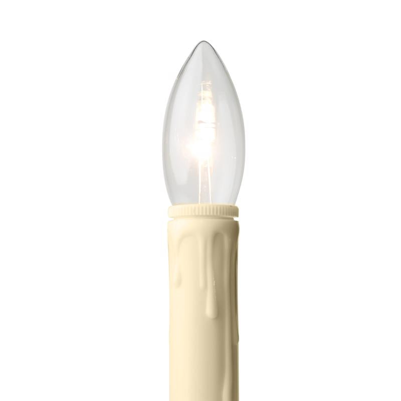 Celestial Lights Brass/White no scent Scent LED Battery Operated Taper Candle