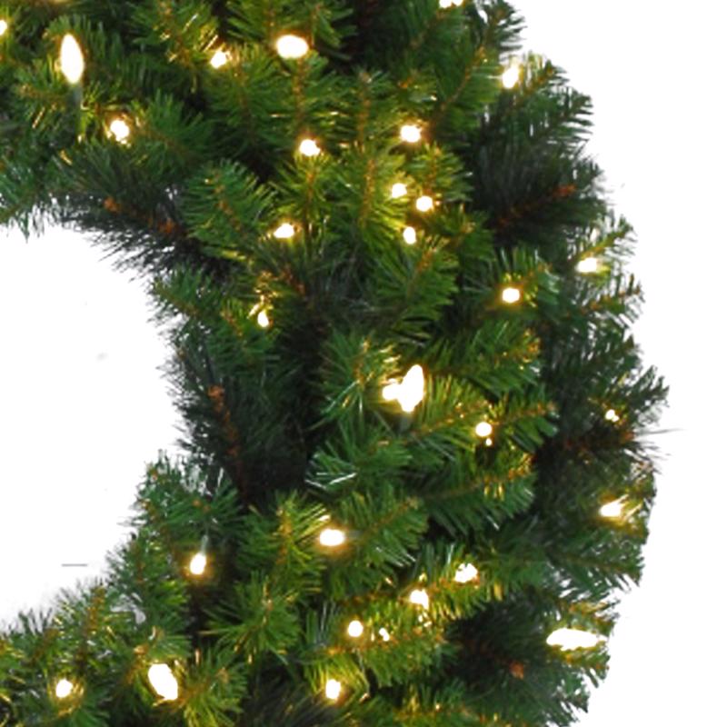 Celebrations Platinum 36 in. D LED Prelit Warm White Mixed Pine Christmas Wreath, Pack of 2