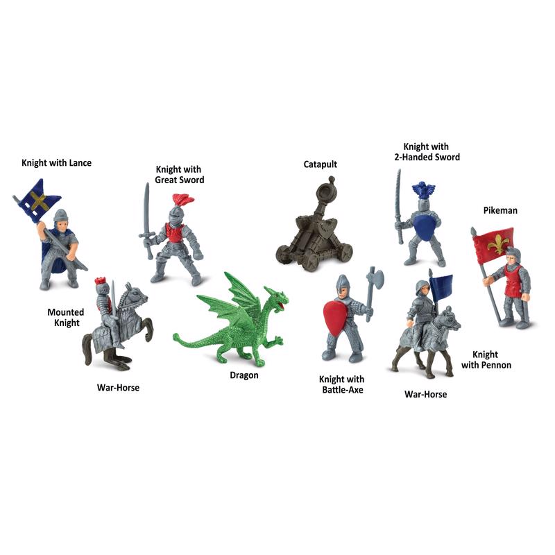 Safari Ltd. Toobs Knights and Dragons Toy Assorted 9 pc