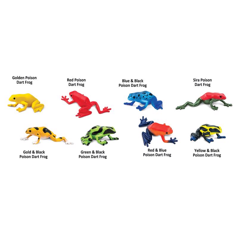 Safari Ltd. Toobs Poison Dart Frogs Toy Assorted 8 pc