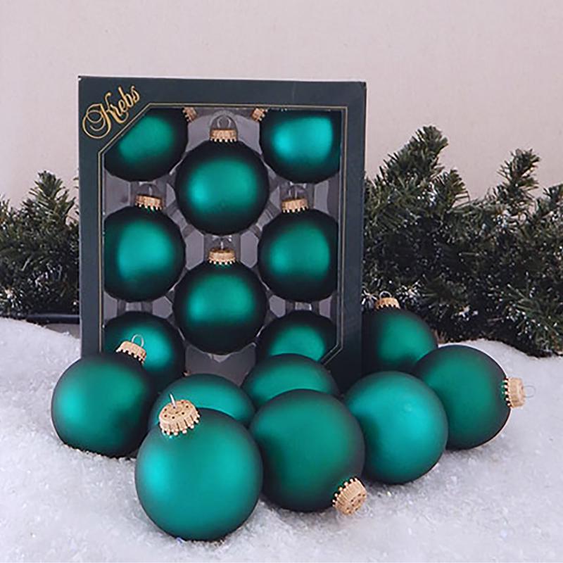 Christmas by Krebs Green Velvet Ball Ornament, Pack of 12
