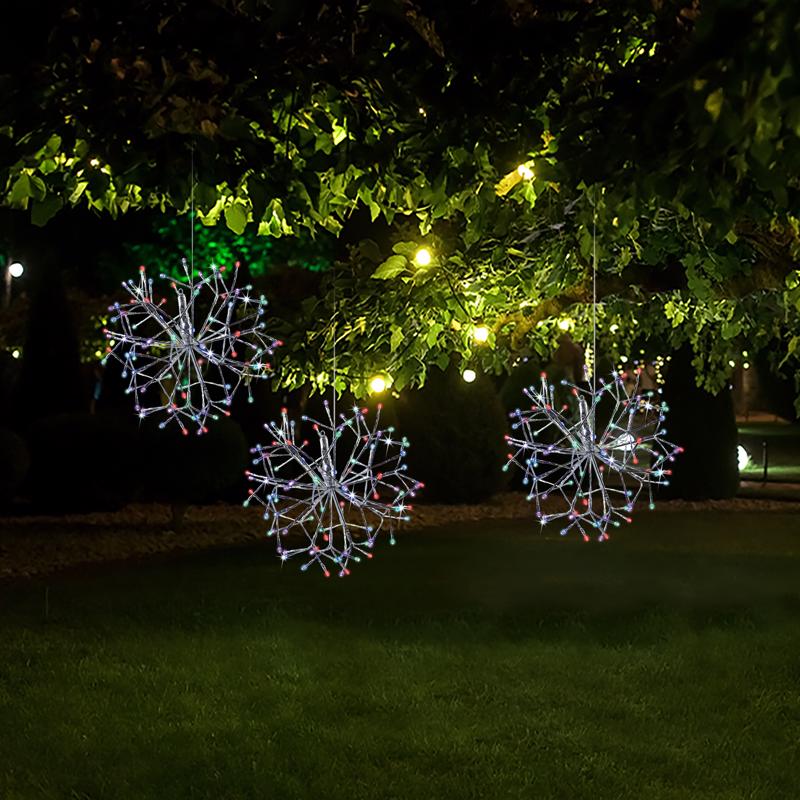 Celebrations Platinum LED Multi Shimmer Sphere 16 in. Hanging Decor