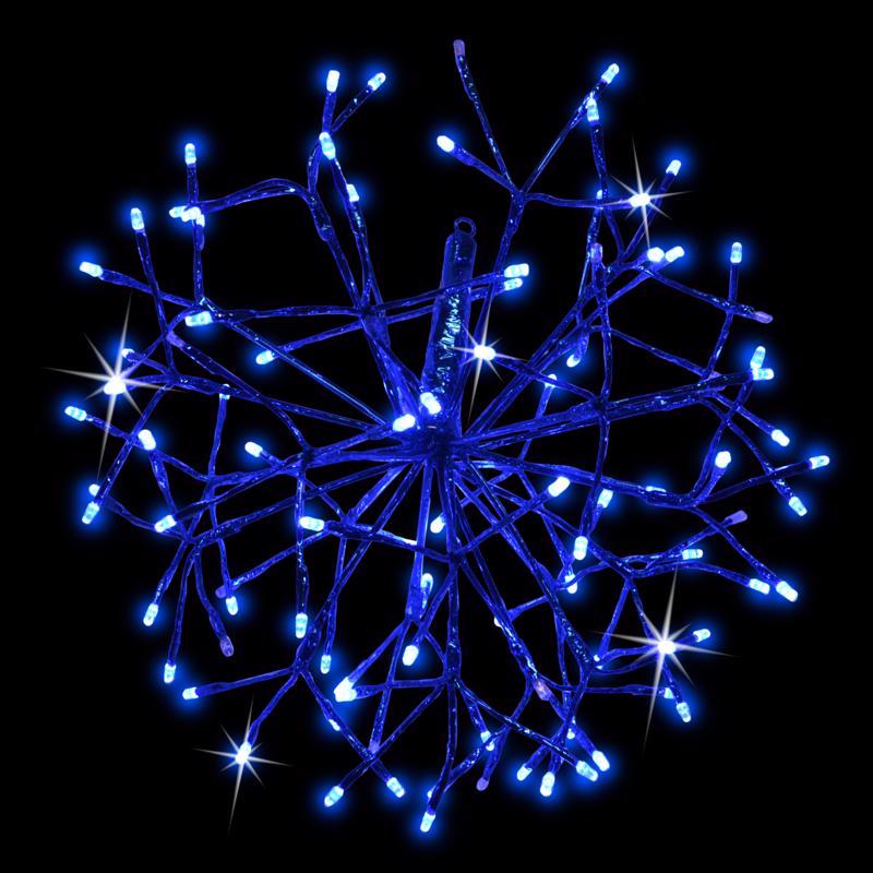 Celebrations Platinum LED Blue Shimmer Sphere 16 in. Hanging Decor