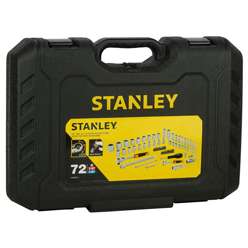 STANLEY STMT82831-LA Ratchet and Socket Set, Chrome, Pack of 2