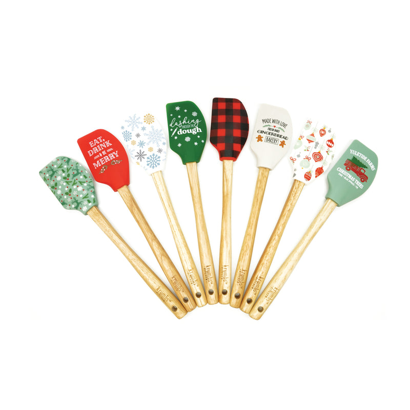 Krumbs Kitchen Assorted Silicone Christmas Spatula, Pack of 24